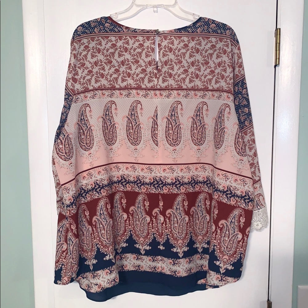 ‘Cato’ WOMENS tunic top 18/20W lace hem - Picture 2 of 6
